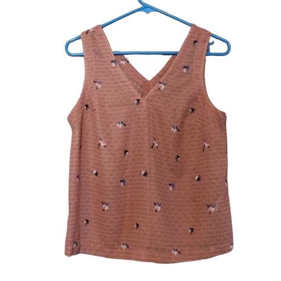 a new day Tops - A New Day Sheer Dusty Pink Floral V Neck Tank Top